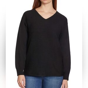 NWT Women's Ella Moss Ribbed V-Neck  Sweater Size L